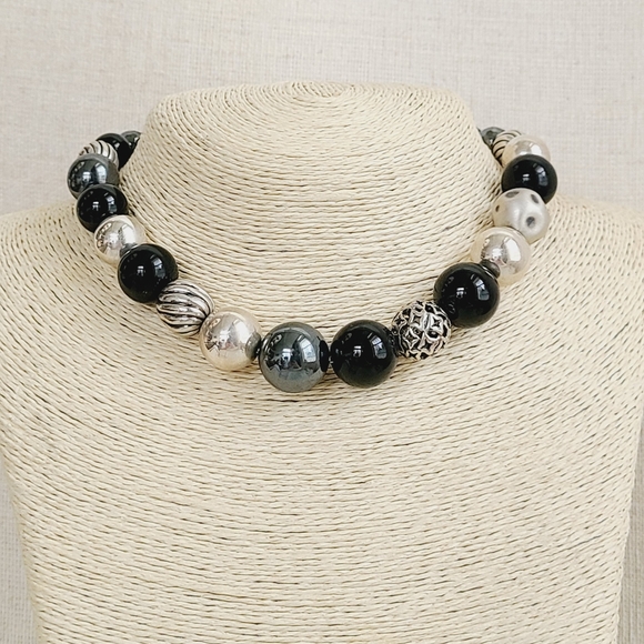 David Yurman Large Elements Bead Necklace With Bla - Picture 4 of 16